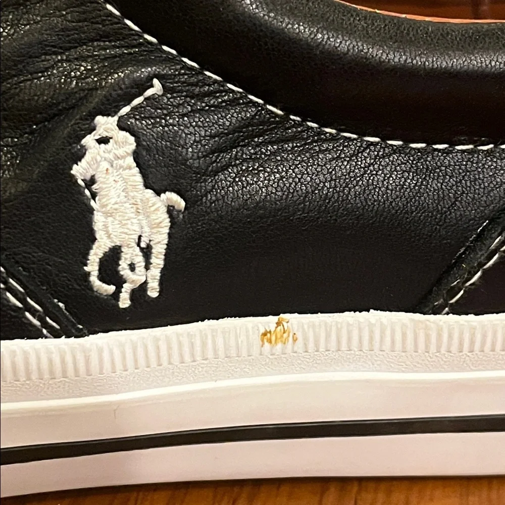 Polo Ralph Lauren Vaughn Soft Leather Boat Shoes Sneakers new black Men’s Size 8